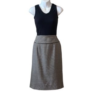2/$30 Conrad C Black and White Wool Checkered Pencil Skirt Size 6
